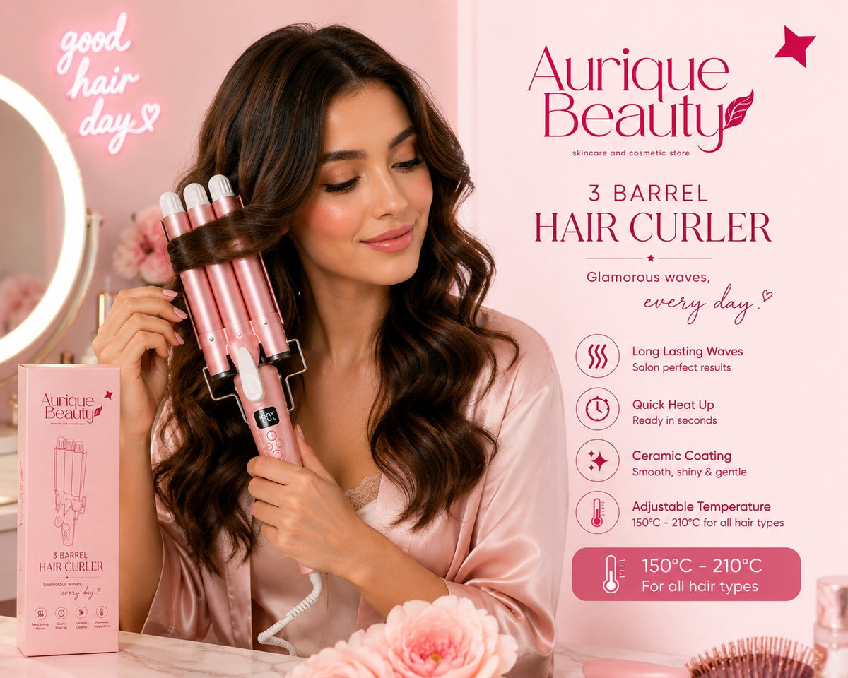 Hair Curler with Three Barrels